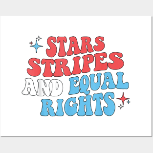 Stars Stripes And Equal Rights 4th Of July Women's Rights Posters and Art